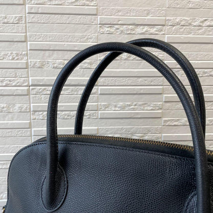 CELINE Hand Shoulder Bag Tote Purse 2way Leather Black Authentic