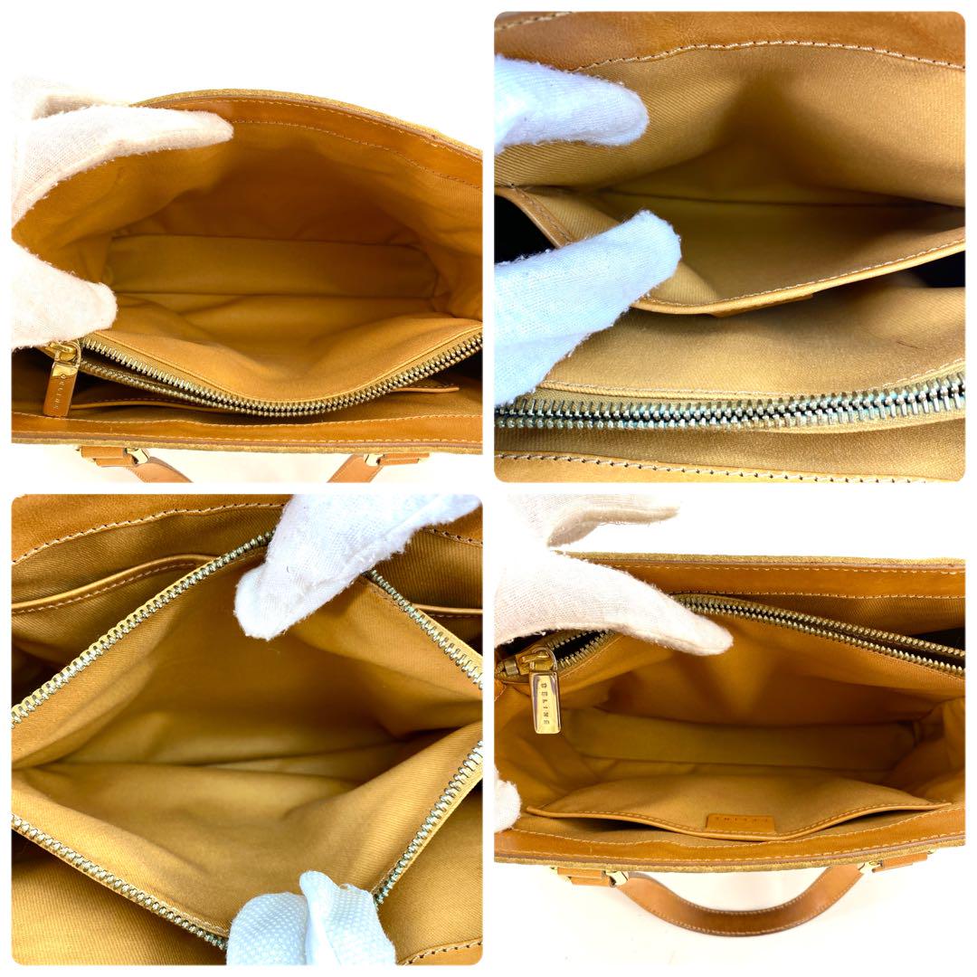 CELINE Hand Bag Tote Purse C Macadam Suede Leather Beige Authentic