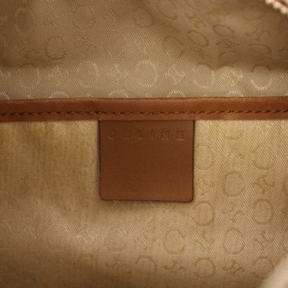 CELINE Hand Shoulder Bag Tote Purse C Macadam Canvas Leather Beige Authentic
