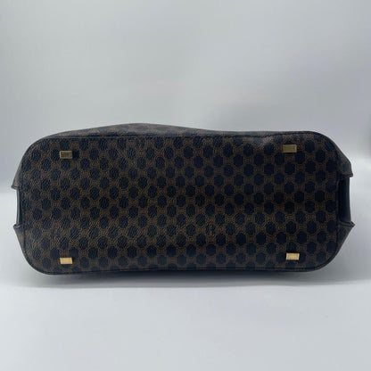 CELINE Hand Bag Tote Purse OLD Macadam PVC Leather Black Authentic