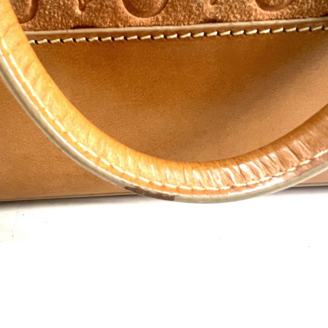 CELINE Hand Bag Tote Purse Mini Boston Bag C Macadam Suede Brown Authentic