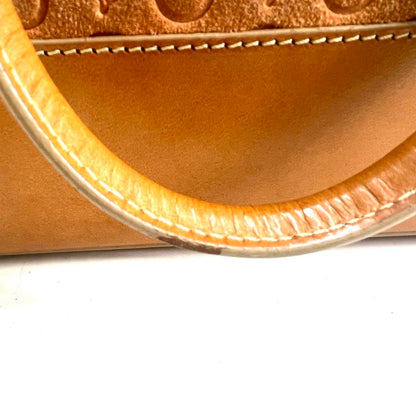 CELINE Hand Bag Tote Purse Mini Boston Bag C Macadam Suede Brown Authentic
