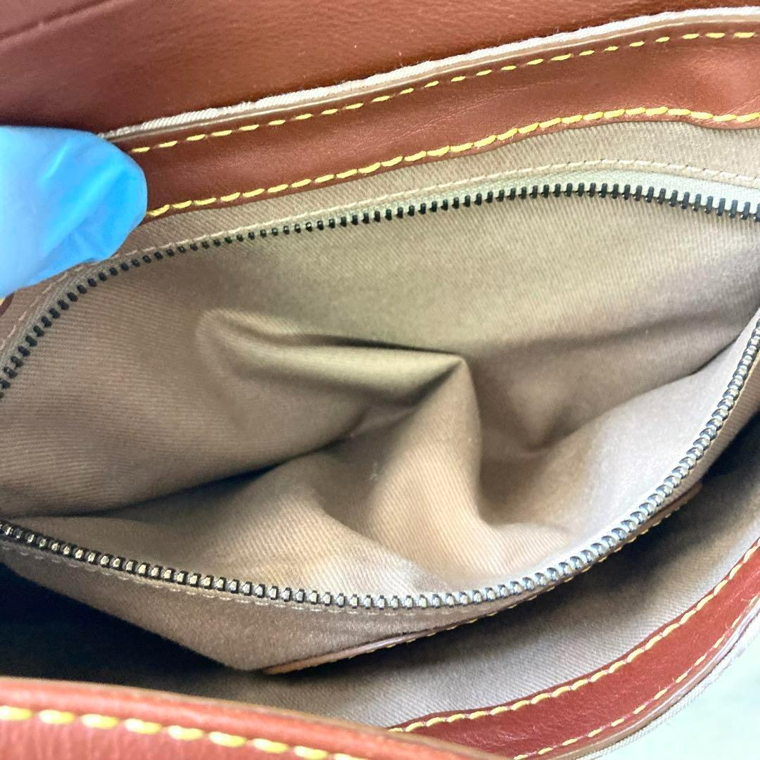 CELINE Hand Shoulder Bag Tote Purse Macadam Canvas Leather Beige Authentic