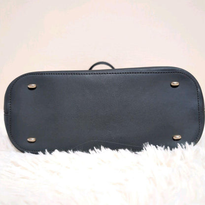 CELINE Hand Bag Tote Purse Leather Dark Green Authentic