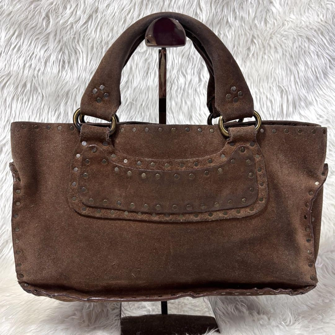CELINE Hand Bag Tote Purse Boogie Suede Brown Authentic
