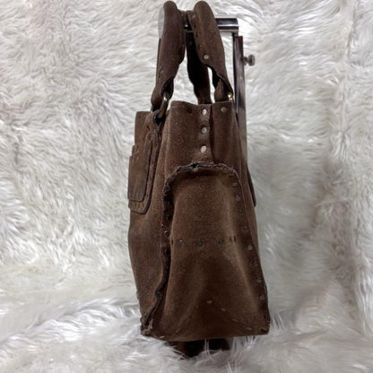 CELINE Hand Bag Tote Purse Boogie Suede Brown Authentic