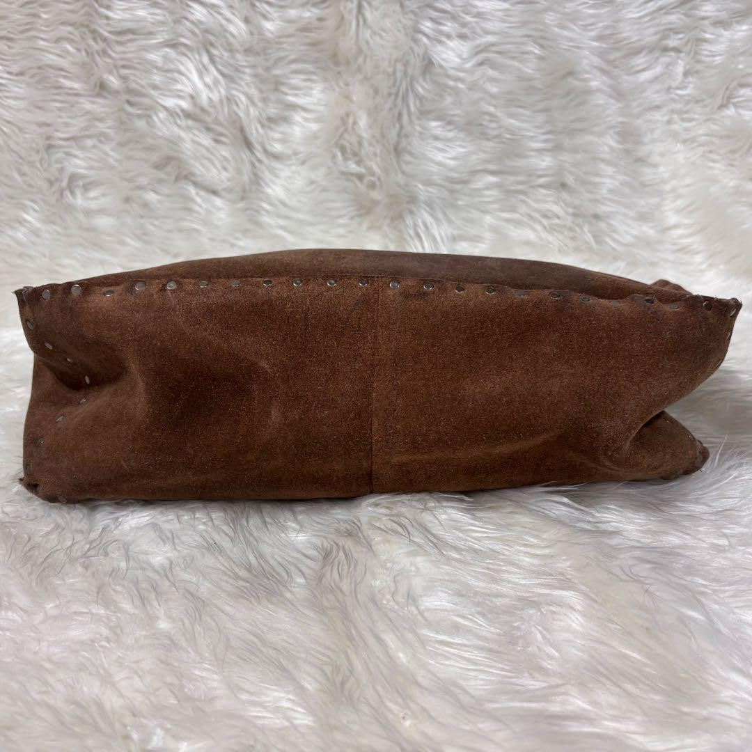 CELINE Hand Bag Tote Purse Boogie Suede Brown Authentic