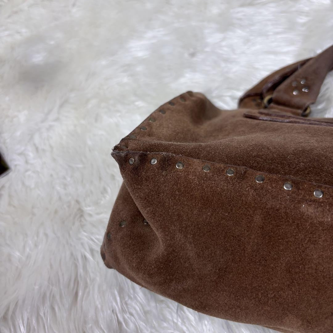 CELINE Hand Bag Tote Purse Boogie Suede Brown Authentic