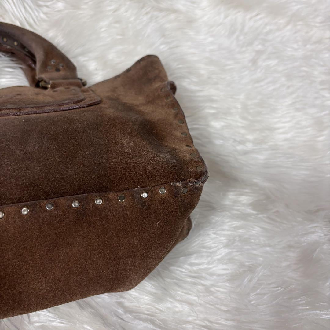 CELINE Hand Bag Tote Purse Boogie Suede Brown Authentic