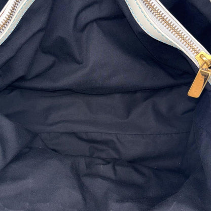 CELINE Hand Bag Tote Purse Boogie C Macadam Suede Blue Authentic