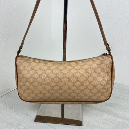 CELINE Accessory Pouch Hand Bag Tote Purse Macadam PVC Leather Beige Authentic
