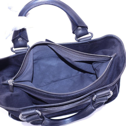 CELINE Hand Bag Tote Purse Boogie C Macadam Suede Leather Black Authentic