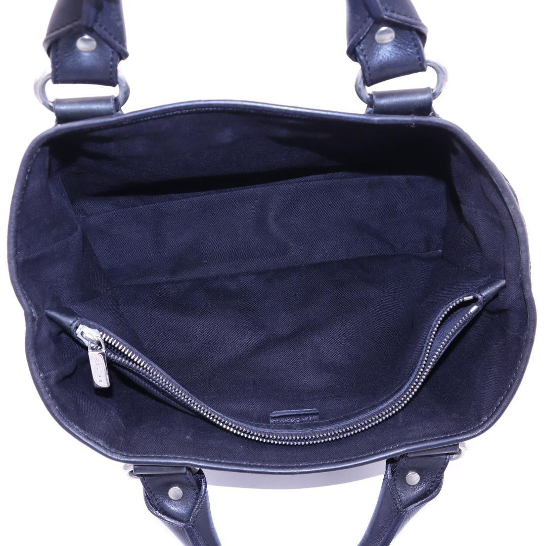 CELINE Hand Bag Tote Purse Boogie C Macadam Suede Leather Black Authentic