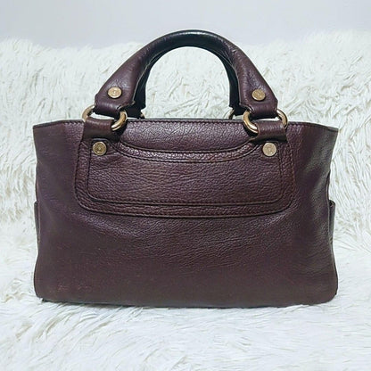 CELINE Hand Bag Tote Purse Boogie Dark Brown Authentic