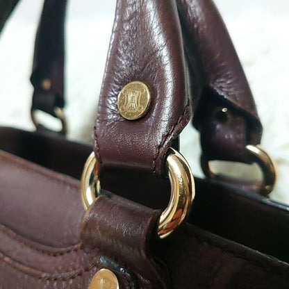 CELINE Hand Bag Tote Purse Boogie Dark Brown Authentic