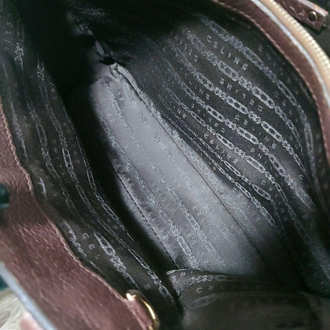 CELINE Hand Bag Tote Purse Boogie Dark Brown Authentic