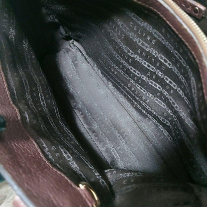 CELINE Hand Bag Tote Purse Boogie Dark Brown Authentic