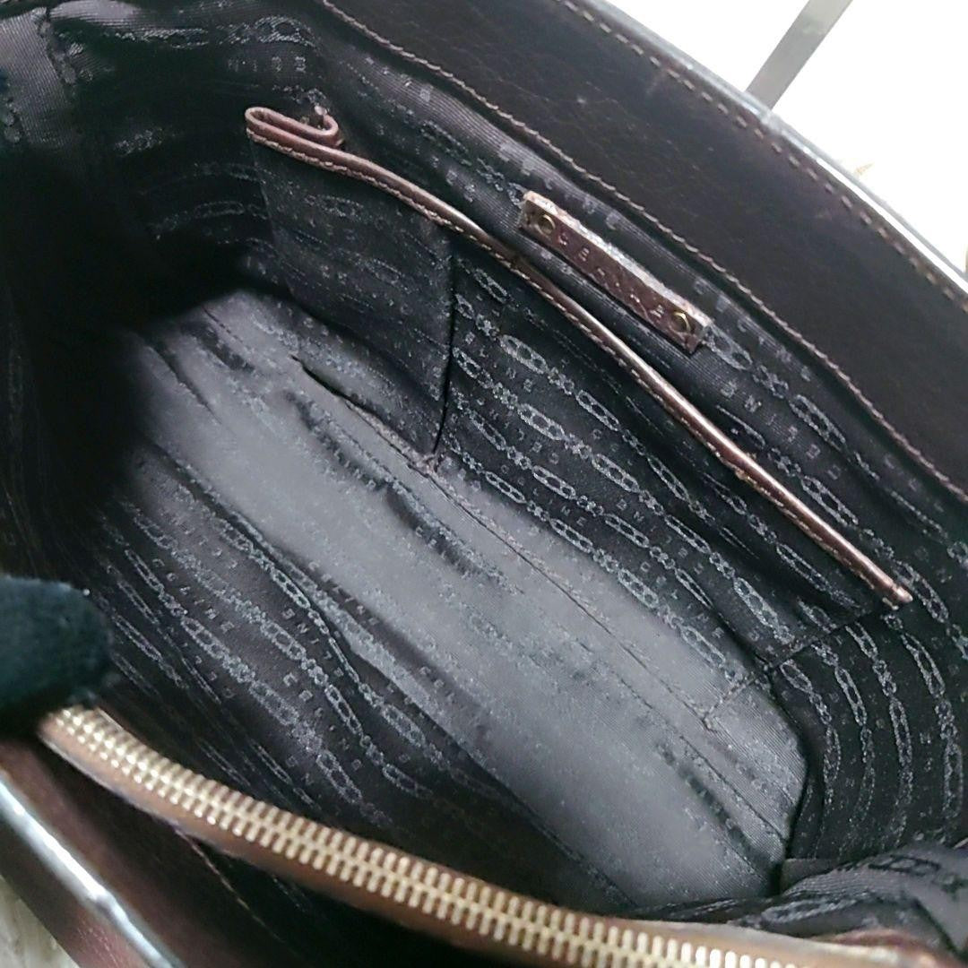 CELINE Hand Bag Tote Purse Boogie Dark Brown Authentic