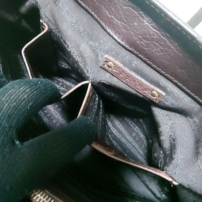 CELINE Hand Bag Tote Purse Boogie Dark Brown Authentic