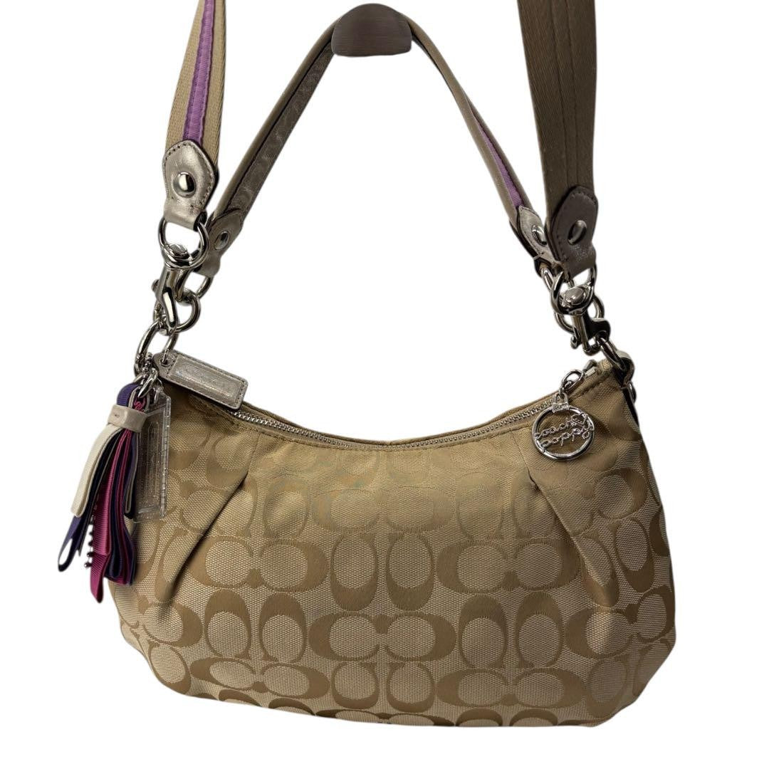 COACH Hand Bag Tote Purse poppy Signature Authentic