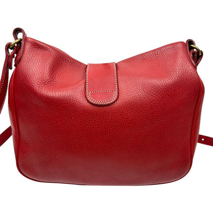 COACH Shoulder Bag Purse Turn Lock OLD Leather Red Authentic