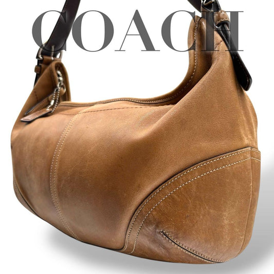COACH Shoulder Bag Purse 9542 Leather Brown Authentic