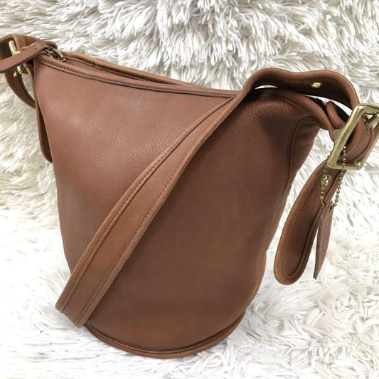 COACH Shoulder Bag Purse OLD 9953 Leather Brown Authentic