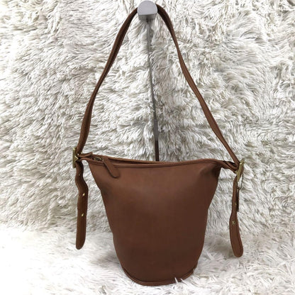 COACH Shoulder Bag Purse OLD 9953 Leather Brown Authentic