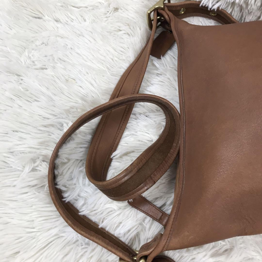 COACH Shoulder Bag Purse OLD 9953 Leather Brown Authentic
