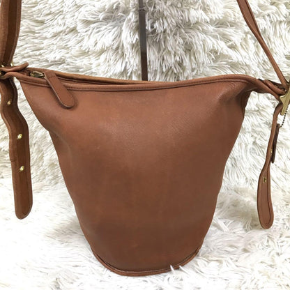 COACH Shoulder Bag Purse OLD 9953 Leather Brown Authentic