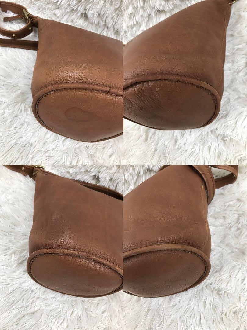 COACH Shoulder Bag Purse OLD 9953 Leather Brown Authentic