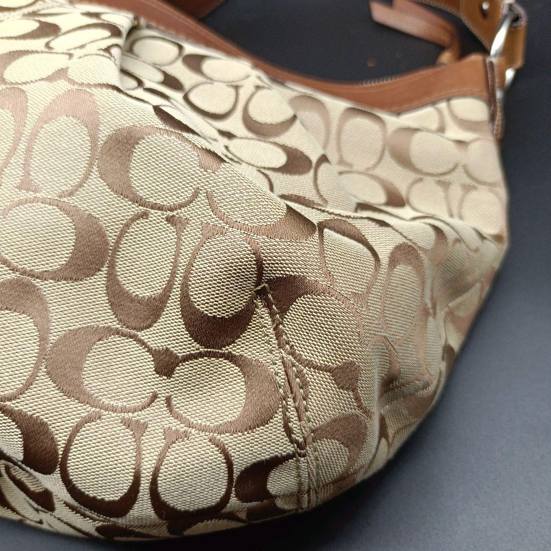 COACH Shoulder Bag Purse Signature Canvas Authentic