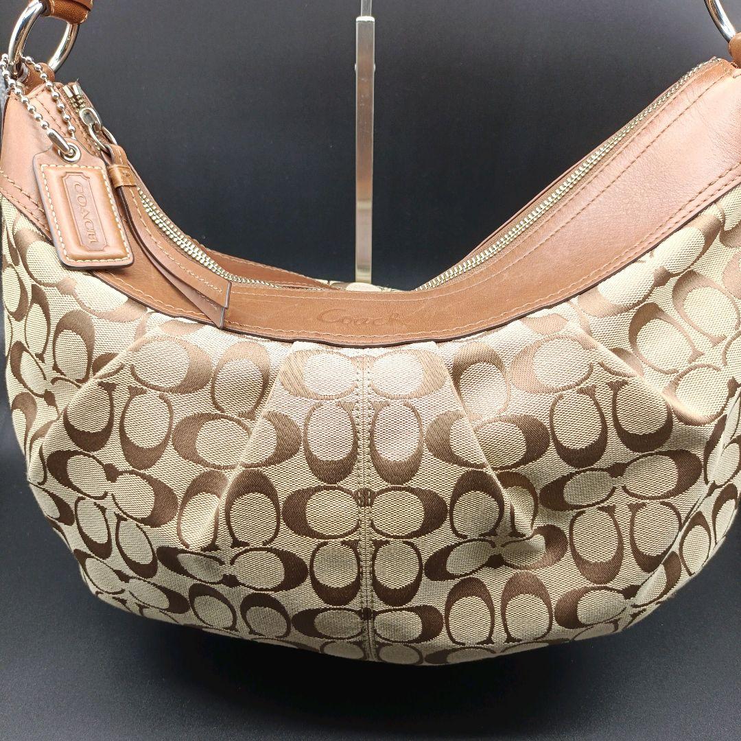 COACH Shoulder Bag Purse Signature Canvas Authentic