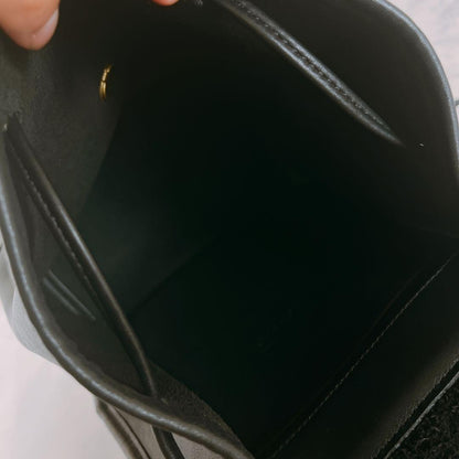 COACH Backpack Turn Lock Leather Black Authentic