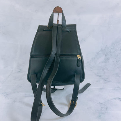 COACH Backpack Turn Lock Leather Black Authentic
