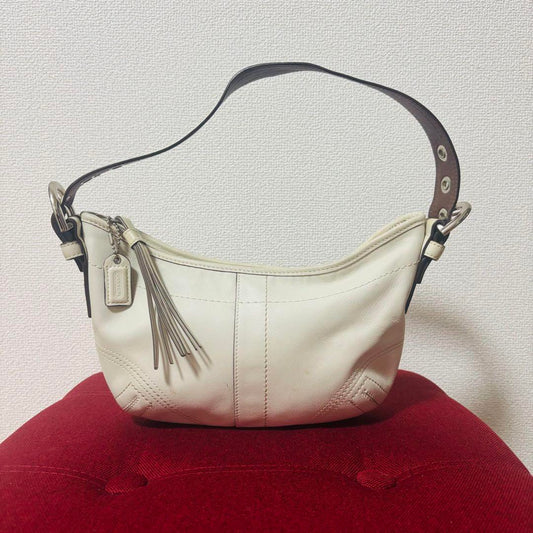 COACH Shoulder Bag Purse Soho Leather White Authentic