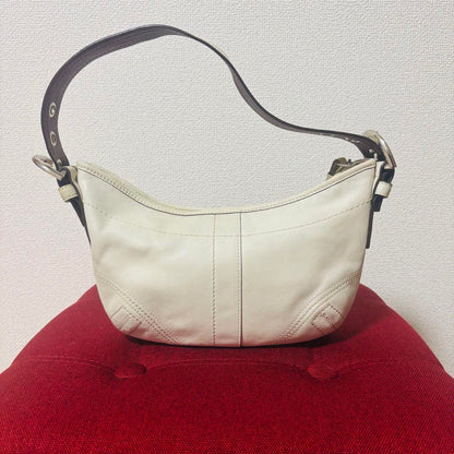 COACH Shoulder Bag Purse Soho Leather White Authentic