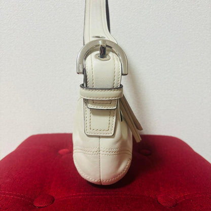 COACH Shoulder Bag Purse Soho Leather White Authentic