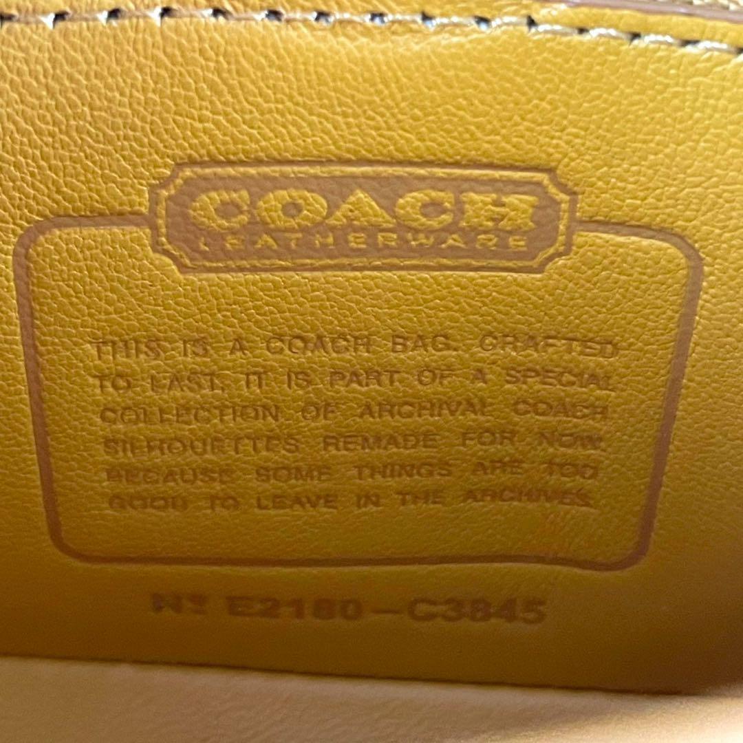 COACH Shoulder Bag Purse 2way Turn Lock Yellow Authentic