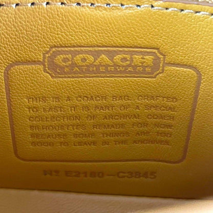 COACH Shoulder Bag Purse 2way Turn Lock Yellow Authentic