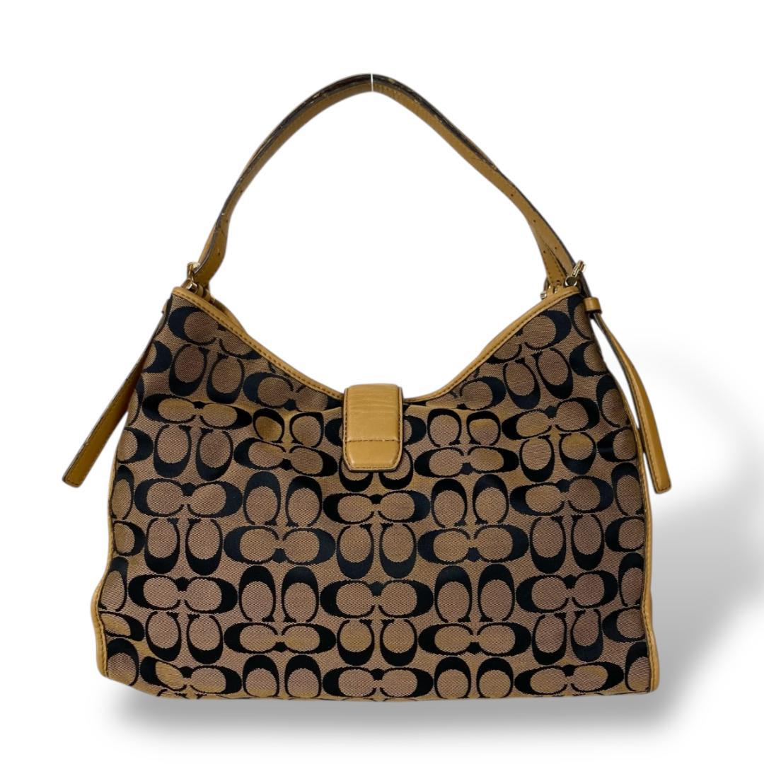 COACH Shoulder Bag Purse Signature 32353 Turn Lock Authentic
