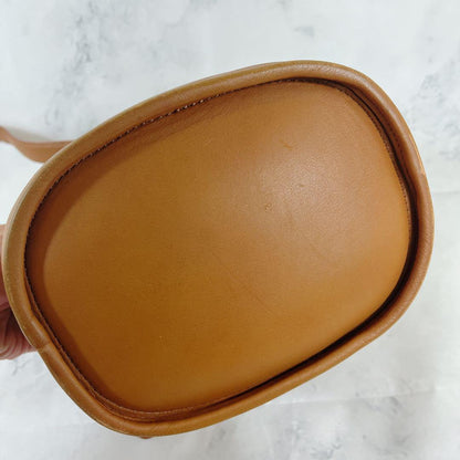 COACH Shoulder Bag Purse OLD Leather Yellow Brown Authentic