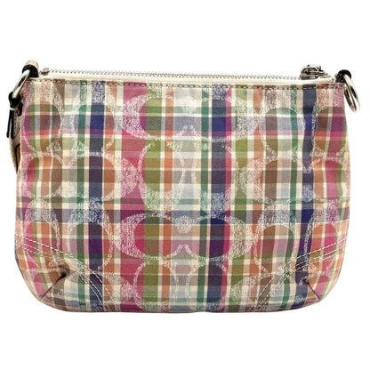 COACH Shoulder Bag Purse Signature Nylon Multicolor Authentic