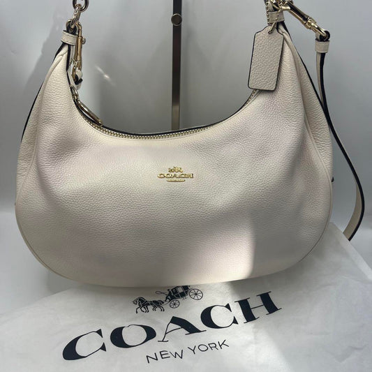 COACH Hand Shoulder Bag Tote Purse Leather White Authentic