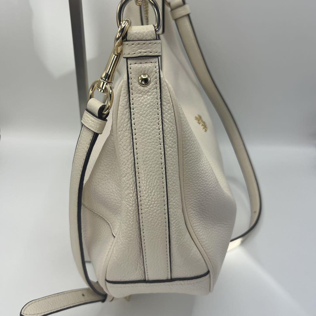 COACH Hand Shoulder Bag Tote Purse Leather White Authentic