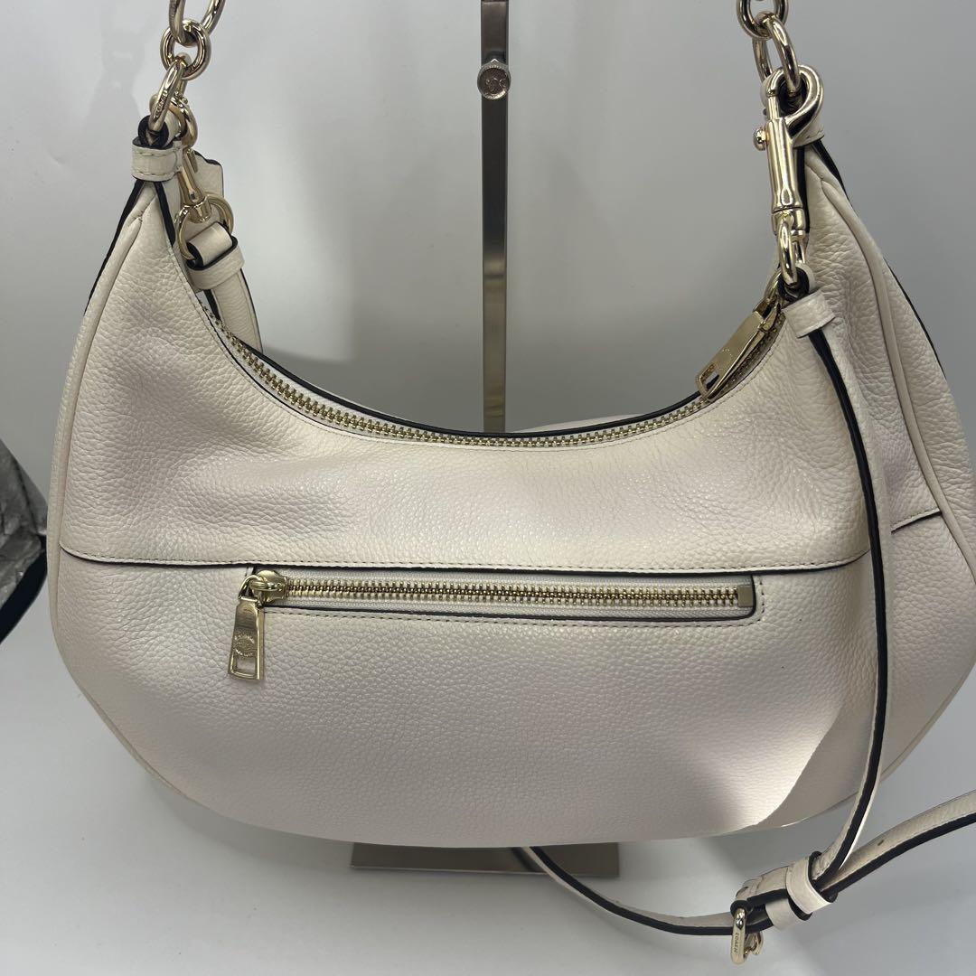 COACH Hand Shoulder Bag Tote Purse Leather White Authentic