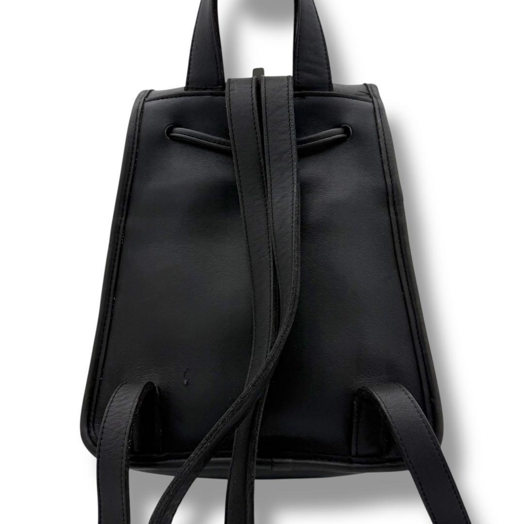 COACH Backpack Turn Lock Old 9960 Leather Black Authentic