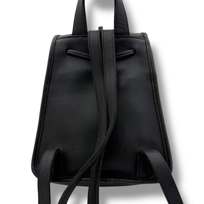 COACH Backpack Turn Lock Old 9960 Leather Black Authentic