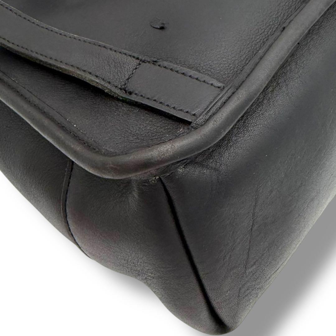 COACH Backpack Turn Lock Old 9960 Leather Black Authentic