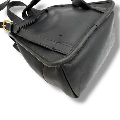 COACH Backpack Turn Lock Old 9960 Leather Black Authentic